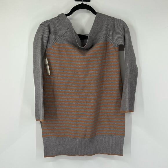 By Anthropologie Elise Ribbed Striped Off The Shoulder Sweater NWT - Picture 7 of 9